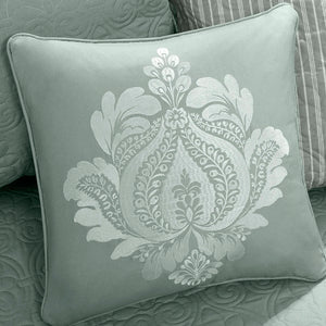 JLA Home Madison Park - 6 Reversible Daybed Cover Set with Antimicrobial Protection, Quilted Texture, Striped Skirt & Pillow Seafoam MP13-3979