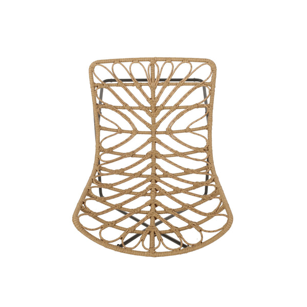 English Elm Bryson Wicker Rattan Outdoor Accent Chair Boho Modern Patio Seating with Geometric Base 70651.00LBRN