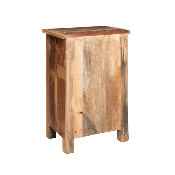 English Elm Christopher Knight Home® - CARVED Recycled Wood Side Table in Natural Finish with Distressed Paint, Drawer & Cabinet Storage 66416.00