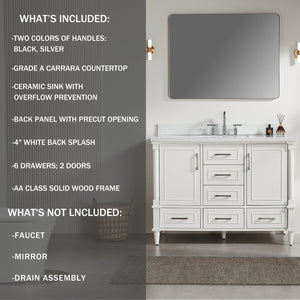 English Elm Fully Assembled 48'' Freestanding Single Bathroom Vanity With Two Handle Sets For Easy Customization W1826P308991