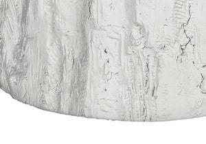 English Elm Accent Tree Stump Round Side Table Sculptural White Magnesium Oxide Indoor Outdoor B2710P461669