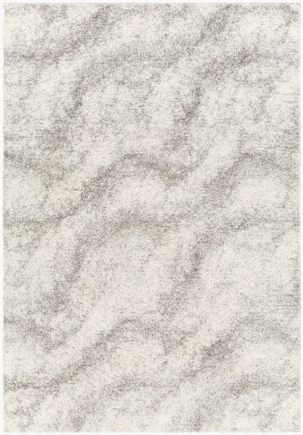Livabliss Cloudy Shag Plush Polyester Area Rug for Living Room Bedroom Soft Neutral Pile White, Gray 7'10" x 10' CDG2306-71010