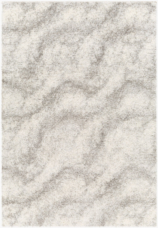 Livabliss Cloudy Shag Plush Polyester Area Rug for Living Room Bedroom Soft Neutral Pile White, Gray 7'10" x 10' CDG2306-71010