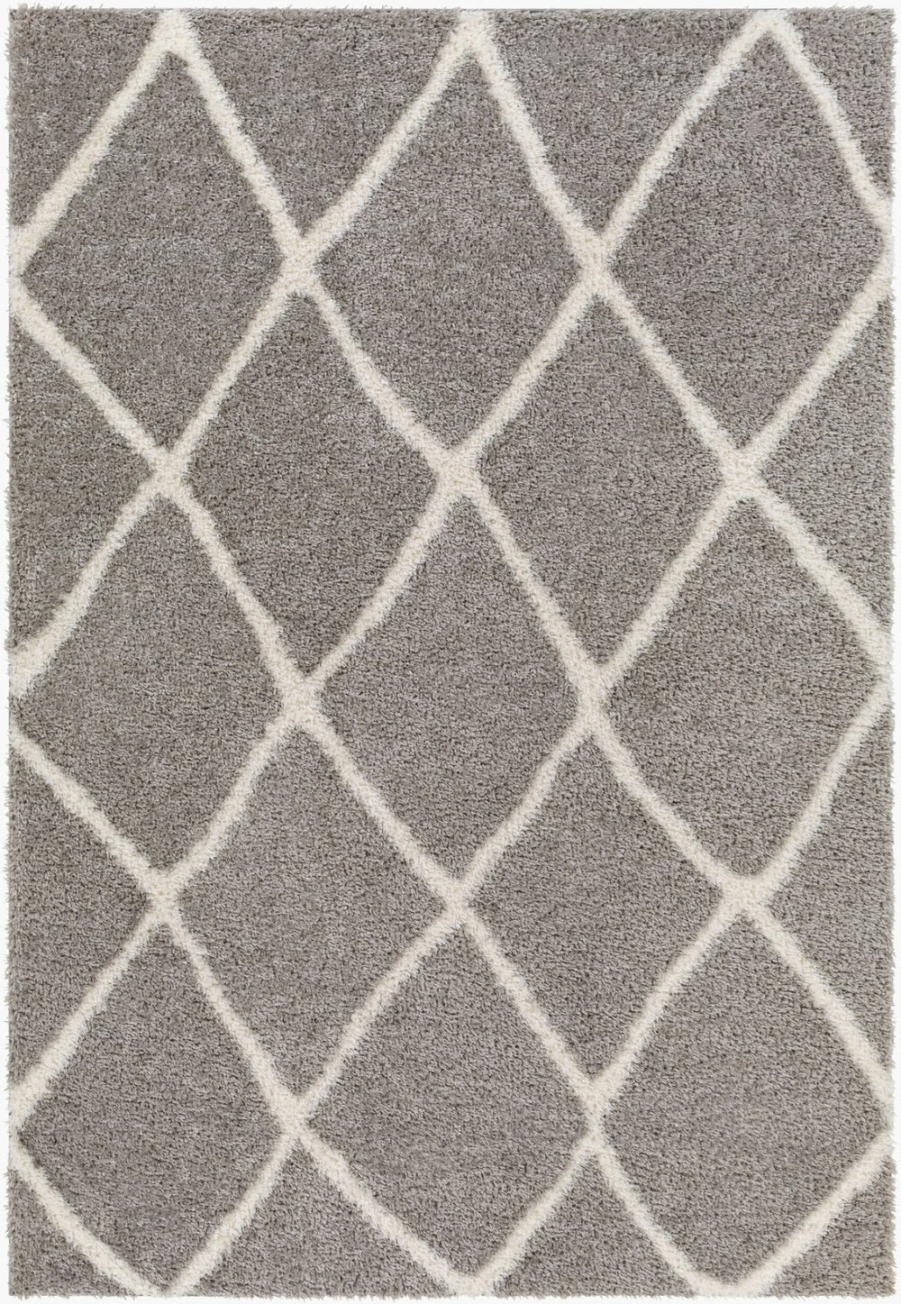 Livabliss Cloudy Shag Polyester Area Rug Plush Pile for Living Room Bohemian Decor Charcoal, White 7'10" x 10' CDG2313-71010