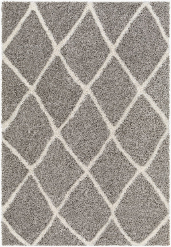 Livabliss Cloudy Shag Polyester Area Rug Plush Pile for Living Room Bohemian Decor Charcoal, White 7'10" x 10' CDG2313-71010