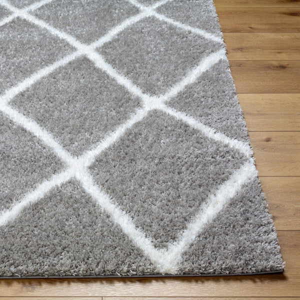 Livabliss Cloudy Shag Polyester Area Rug Plush Pile for Living Room Bohemian Decor Charcoal, White 7'10" x 10' CDG2313-71010
