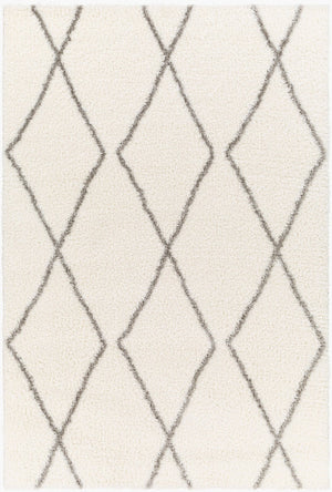 Livabliss Cloudy Shag Polyester Area Rug Plush Machine Woven Pile for Living Room Bedroom White, Gray 5'3" x 7' CDG2317-537