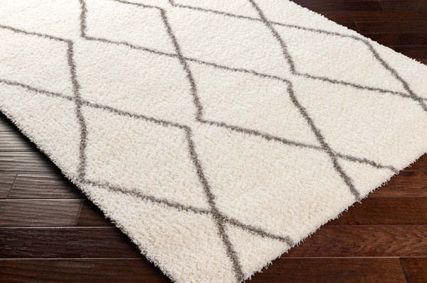 Livabliss Cloudy Shag Polyester Area Rug Plush Machine Woven Pile for Living Room Bedroom White, Gray 5'3" x 7' CDG2317-537