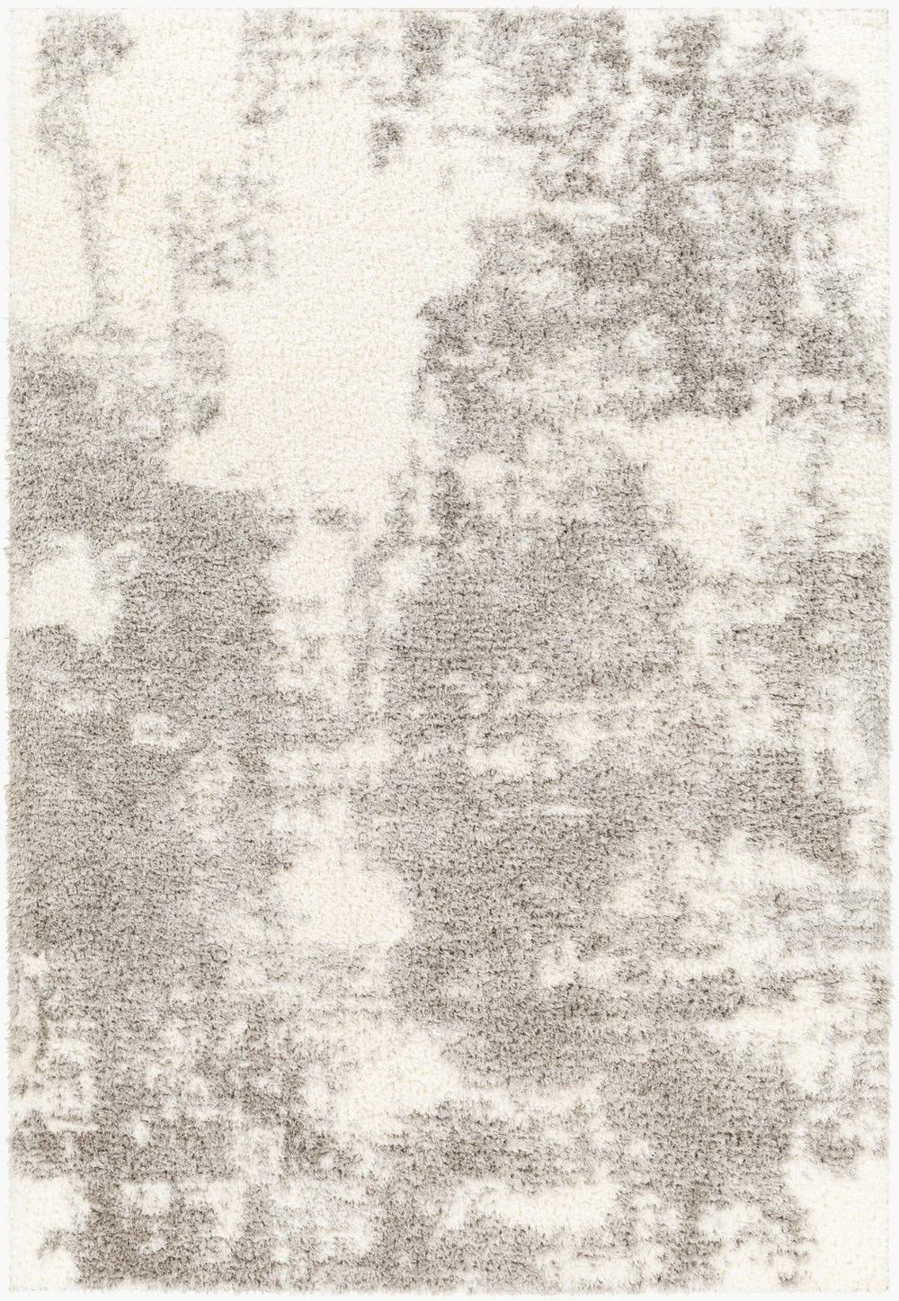 Livabliss Cloudy Shag Plush Polyester Area Rug for Living Room and Bedroom Soft Neutral Pile White, Gray 6'7" x 9' CDG2318-679