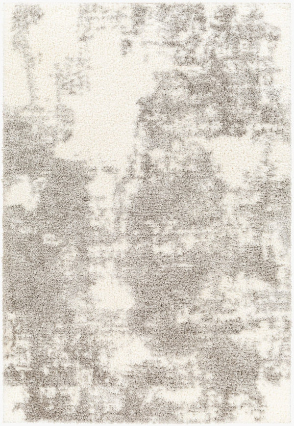 Livabliss Cloudy Shag Plush Polyester Area Rug for Living Room and Bedroom Soft Neutral Pile White, Gray 6'7" x 9' CDG2318-679