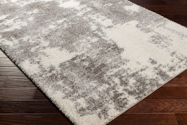 Livabliss Cloudy Shag Plush Polyester Area Rug for Living Room and Bedroom Soft Neutral Pile White, Gray 6'7" x 9' CDG2318-679