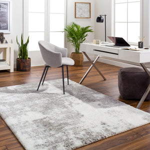 Livabliss Cloudy Shag Plush Polyester Area Rug for Living Room and Bedroom Soft Neutral Pile White, Gray 6'7" x 9' CDG2318-679