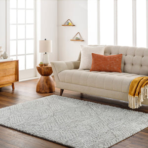 Livabliss Cloudy Shag Polyester Area Rug Plush Machine Woven Texture for Living Room or Bedroom White, Gray 6'7" x 9' CDG2320-679