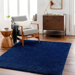 Livabliss Cloudy Shag Polyester Area Rug Plush Pile Woven Accent for Bedroom Living Room Dark Blue 3'11" x 5'7" CDG2326-31157