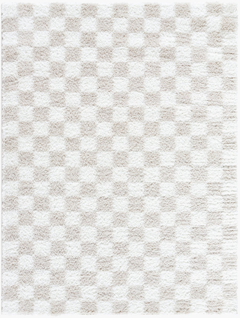 Livabliss Cloudy Shag Plush Polyester Area Rug Art Deco Style Turkish Woven Living Room Accent Ivory, Light Be 5'3" x 7' CDG2330-537