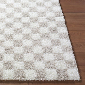 Livabliss Cloudy Shag Plush Polyester Area Rug Art Deco Style Turkish Woven Living Room Accent Ivory, Light Be 5'3" x 7' CDG2330-537