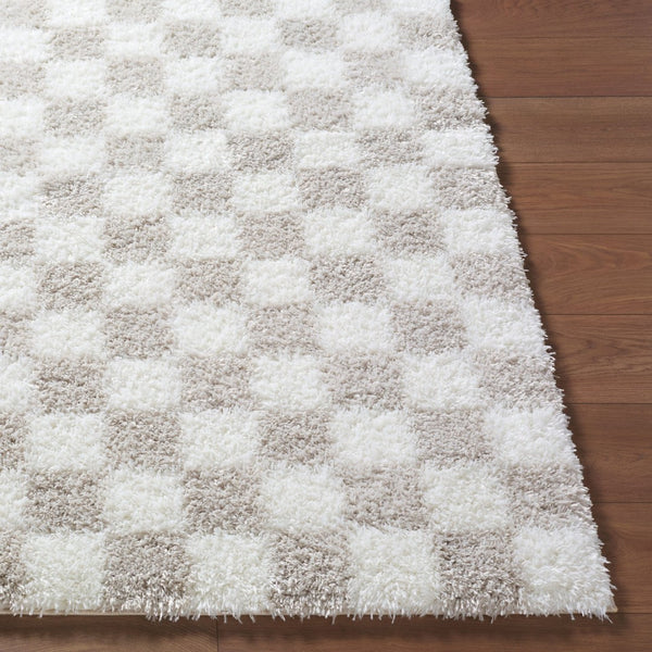 Livabliss Cloudy Shag Plush Polyester Area Rug Art Deco Style Turkish Woven Living Room Accent Ivory, Light Be 5'3" x 7' CDG2330-537