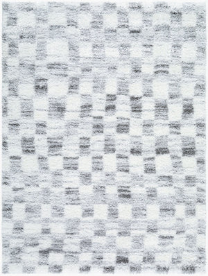 Livabliss Cloudy Shag Polyester Area Rug Machine Woven Plush Pile for Living Room or Bedroom Ivory, Gray 5'3" x 7' CDG2332-537