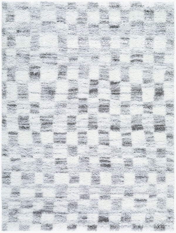 Livabliss Cloudy Shag Polyester Area Rug Machine Woven Plush Pile for Living Room or Bedroom Ivory, Gray 5'3" x 7' CDG2332-537