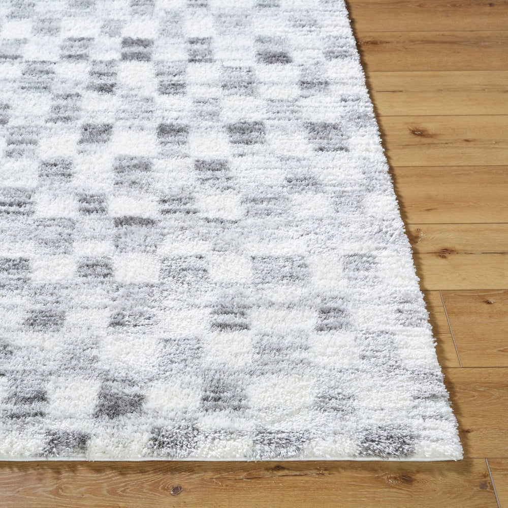 Livabliss Cloudy Shag Polyester Area Rug Machine Woven Plush Pile for Living Room or Bedroom Ivory, Gray 5'3" x 7' CDG2332-537