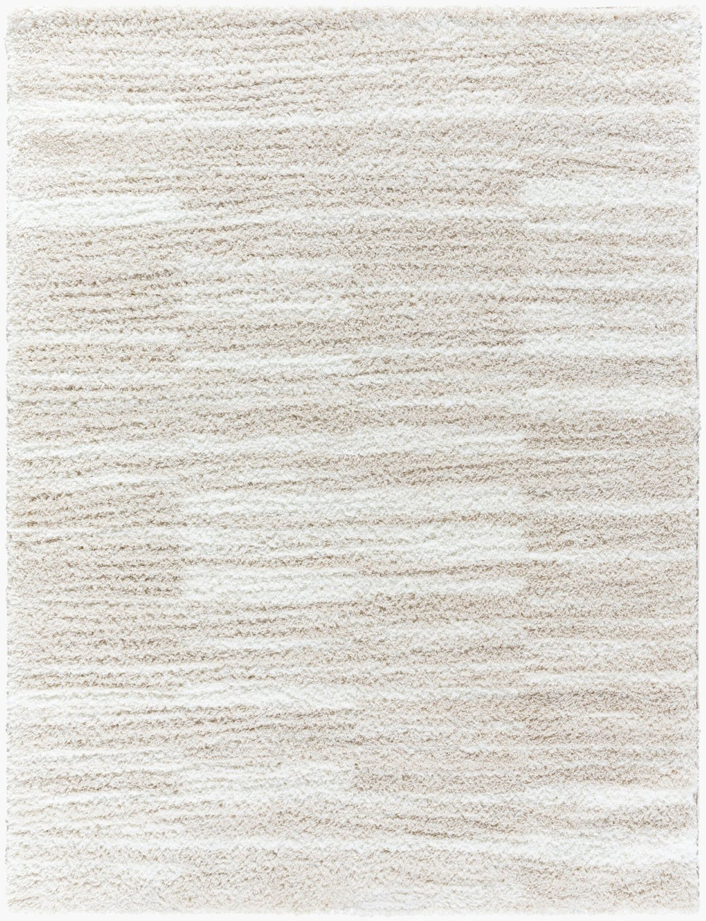 Livabliss Cloudy Shag Polyester Area Rug Art Deco Machine Woven Plush Pile for Living Rooms Ivory, Light Be 5'3" x 7' CDG2333-537