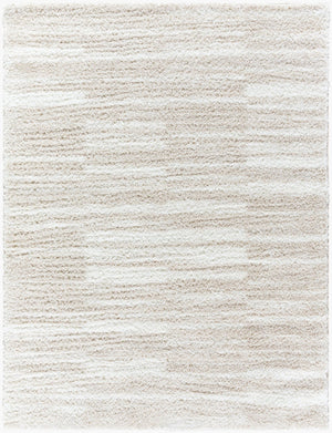 Livabliss Cloudy Shag Polyester Area Rug Art Deco Machine Woven Plush Pile for Living Rooms Ivory, Light Be 5'3" x 7' CDG2333-537
