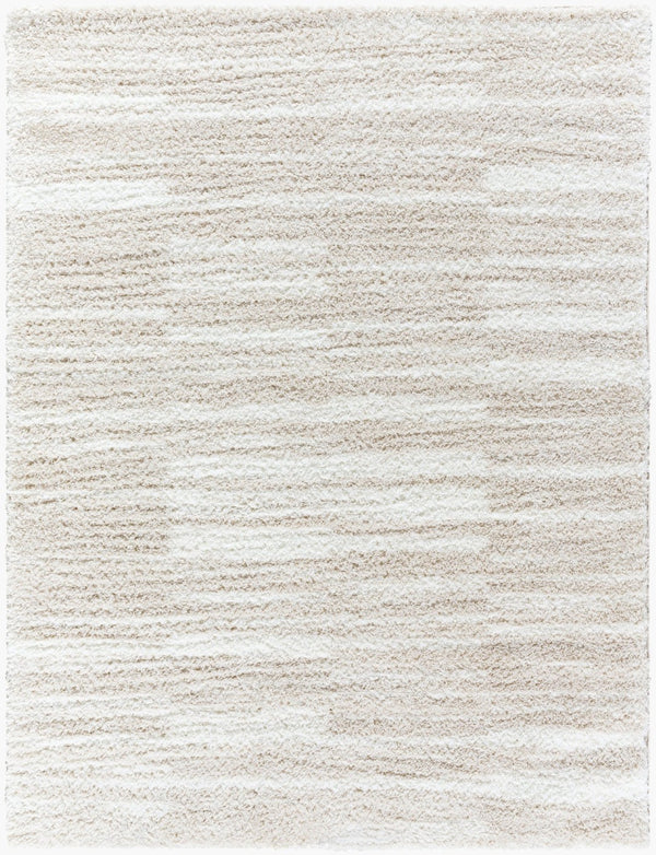 Livabliss Cloudy Shag Polyester Area Rug Art Deco Machine Woven Plush Pile for Living Rooms Ivory, Light Be 5'3" x 7' CDG2333-537