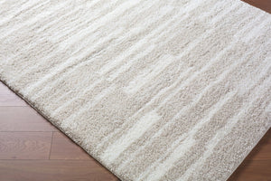 Livabliss Cloudy Shag Polyester Area Rug Art Deco Machine Woven Plush Pile for Living Rooms Ivory, Light Be 5'3" x 7' CDG2333-537