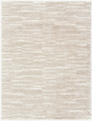 Livabliss Cloudy Shag Art Deco Polyester Area Rug Plush Pile for Living Room or Bedroom Ivory, Light Be 6'7" x 9' CDG2335-679