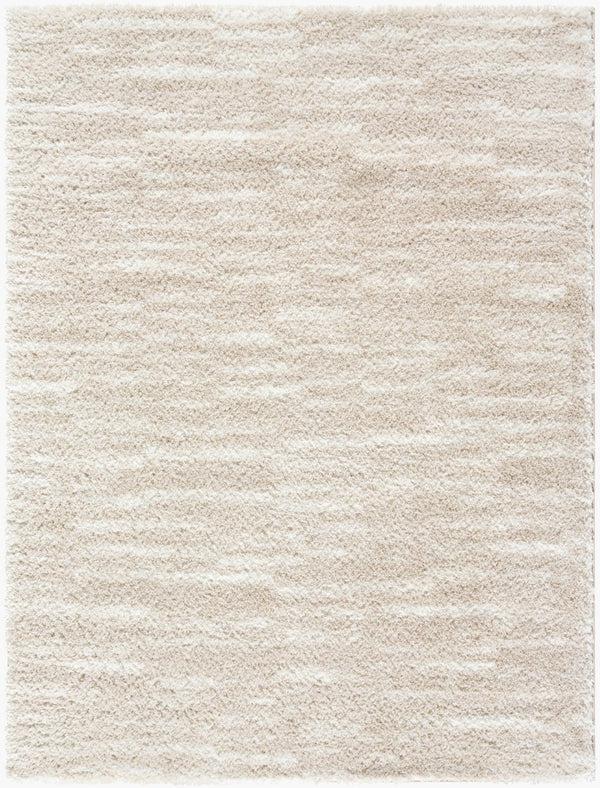 Livabliss Cloudy Shag Art Deco Polyester Area Rug Plush Pile for Living Room or Bedroom Ivory, Light Be 6'7" x 9' CDG2335-679