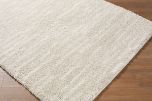 Livabliss Cloudy Shag Art Deco Polyester Area Rug Plush Pile for Living Room or Bedroom Ivory, Light Be 6'7" x 9' CDG2335-679