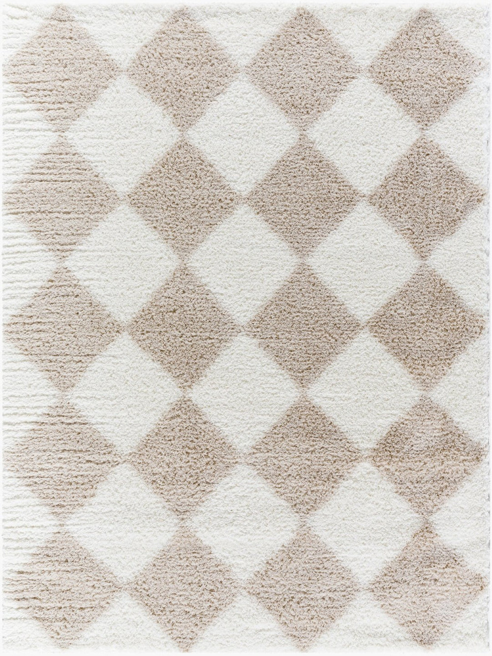 Livabliss Cloudy Shag Polyester Area Rug Art Deco Plush Pile Woven in Turkey for Living Rooms Light Beige, Iv 5'3" x 7' CDG2338-537