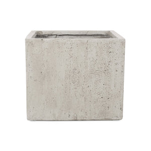 English Elm Ella Outdoor Square Mgo Planter Stone Finish Handcrafted Patio Entryway Large Box 70628.00WHI