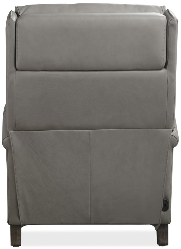 Hooker Furniture Randall Power Recliner In Billows Caramel Leather With Usb, Pop-Up Headrest, Bustle Back Comfort Grey RC820-PH-091