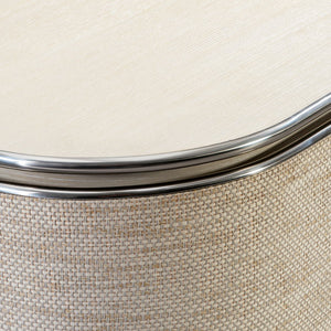 Bernhardt Bernhardt Camille Sculptural Buffet Sideboard With Woven Fiber Doors, Ash Top & Polished Steel Trim 357132