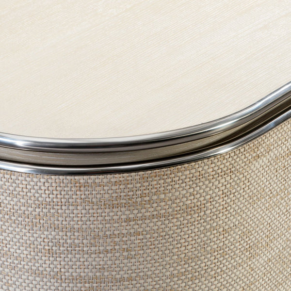 Bernhardt Bernhardt Camille Sculptural Buffet Sideboard With Woven Fiber Doors, Ash Top & Polished Steel Trim 357132