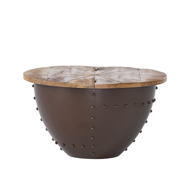 English Elm Christopher Knight Home® - WOODEN Mango Wood & Iron Coffee Table with Hinged Storage, Modern Industrial Drum Design (30.5") 66499.00