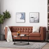 Christopher Knight Home® - Noble House - Pondway Contemporary Faux Leather Tufted 3 Seater Sofa