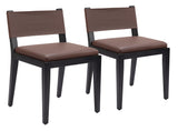 Roxas Dining Chair - Set of 2 Brown 109979 Zuo Modern