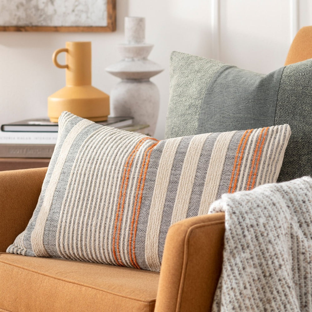 Surya Camden Woven Texture Accent Pillow Polyester Cotton Blend for Cottage Farmhouse Decor CDM001-2020