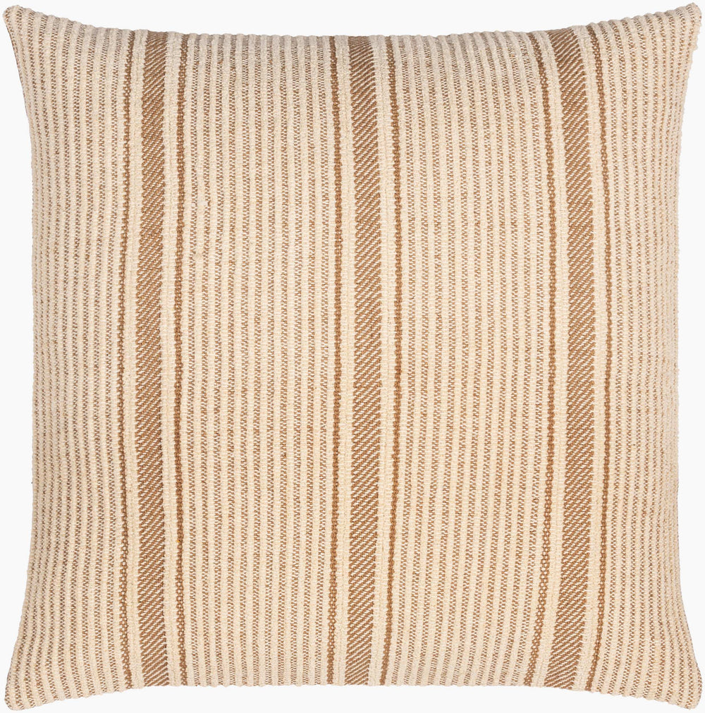 Surya Camden Cozy Country Cottage 18" Accent Pillow - Soft Cotton Charm For Inviting Home Decor Tan Cotton,Cotton Cdm002-1818