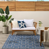 Nourison Horizon Indoor/Outdoor HOZ01 Machine Made Power-loomed Borderless Design Indoor/Outdoor Modern Outdoor Rug Denim, Denim 88% Polypropylene,12% Polyester 841491126608