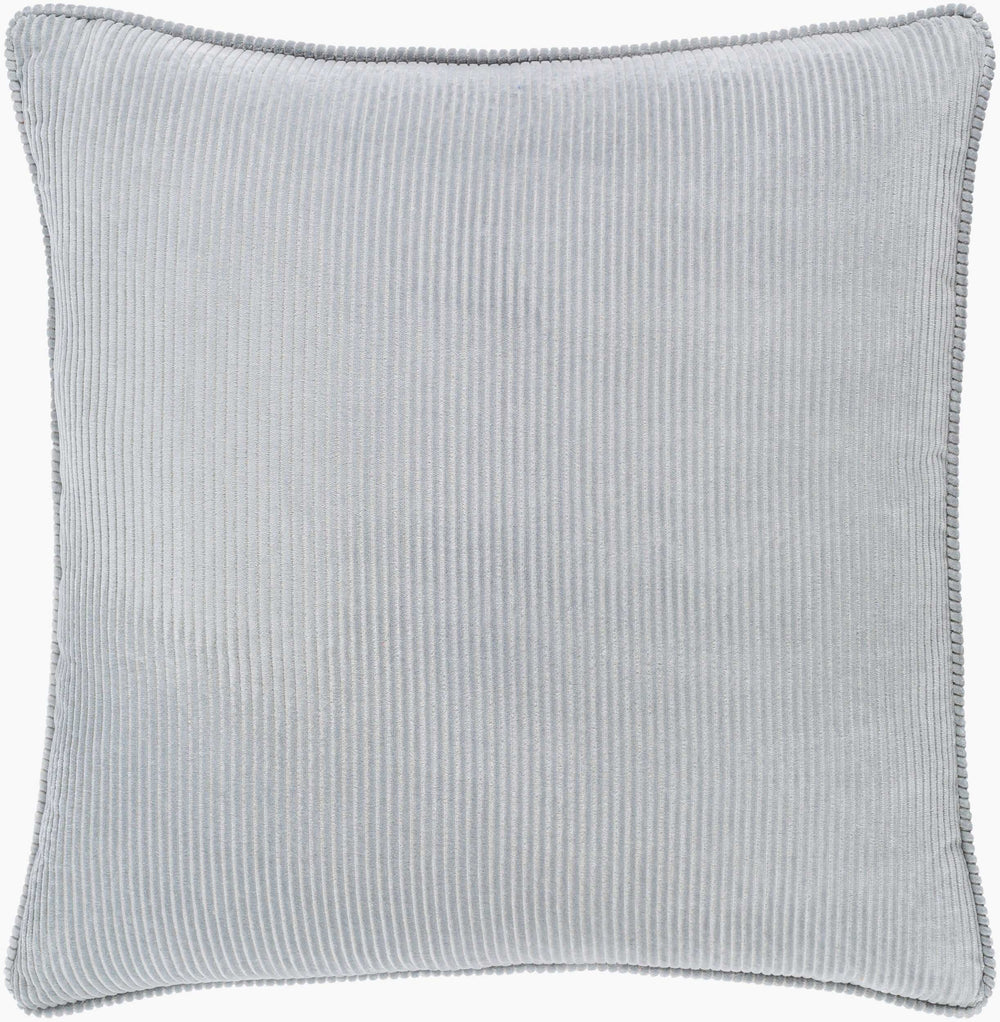 Surya Corduroy 18" Accent Pillow - Timeless Cotton Charm For Modern & Classic Decor, Easy Care & Cozy Feel Light Gray Cotton,Cotton Cdr001-2020