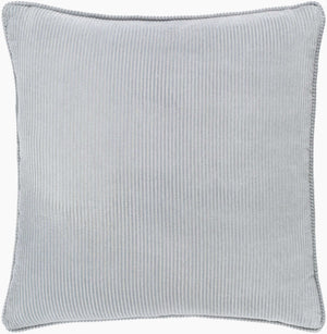 Surya Corduroy 18" Accent Pillow - Timeless Cotton Charm For Modern & Classic Decor, Easy Care & Cozy Feel Light Gray Cotton,Cotton Cdr001-2020