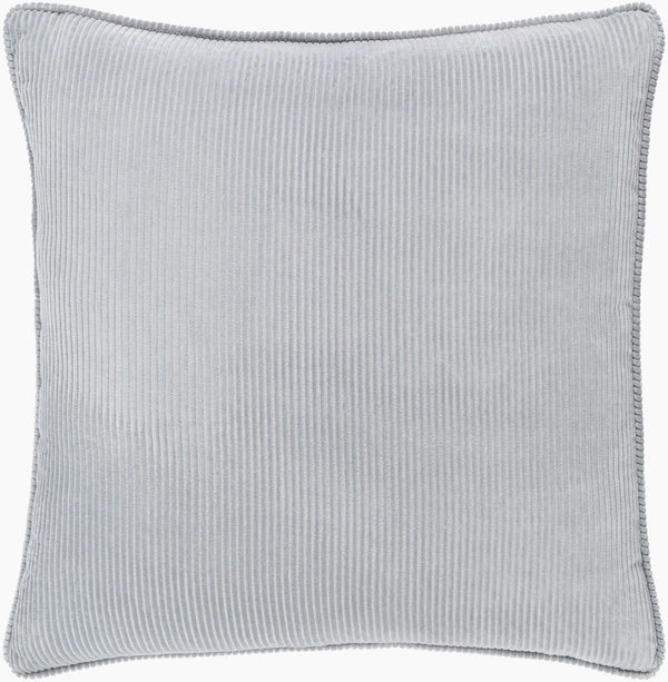 Surya Corduroy 18" Accent Pillow - Timeless Cotton Charm For Modern & Classic Decor, Easy Care & Cozy Feel Light Gray Cotton,Cotton Cdr001-2020