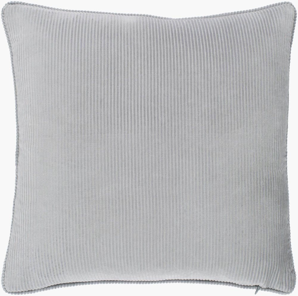 Surya Corduroy 18" Accent Pillow - Timeless Cotton Charm For Modern & Classic Decor, Easy Care & Cozy Feel Light Gray Cotton,Cotton Cdr001-2020