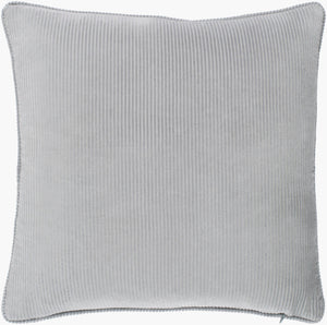 Surya Corduroy 18" Accent Pillow - Timeless Cotton Charm For Modern & Classic Decor, Easy Care & Cozy Feel Light Gray Cotton,Cotton Cdr001-2020