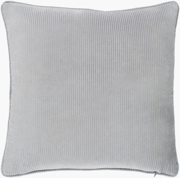 Surya Corduroy 18" Accent Pillow - Timeless Cotton Charm For Modern & Classic Decor, Easy Care & Cozy Feel Light Gray Cotton,Cotton Cdr001-2020