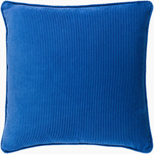 Surya Corduroy 18" Accent Pillow - Timeless Cotton Charm For Modern & Classic Decor, Easy Care & Cozy Feel Dark Blue Cotton,Cotton Cdr002-2020p