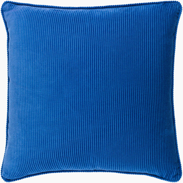 Surya Corduroy 18" Accent Pillow - Timeless Cotton Charm For Modern & Classic Decor, Easy Care & Cozy Feel Dark Blue Cotton,Cotton Cdr002-2020p